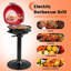 Barbecue électrique Costway avec grille de réchauffement, contrôle de la température et collecteur de graisse rouge de 1 600 W Costway-88288739