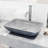 Duomo Gothic 18" L x 13" W x 4" H Gray Handmade Rectangular Vessel Bathroom Sink