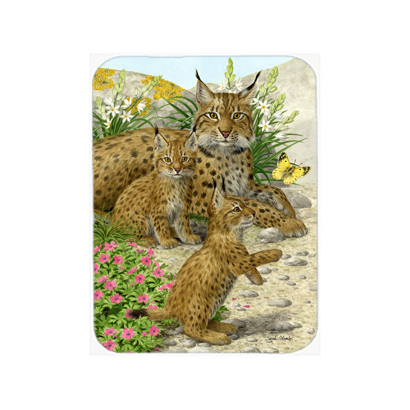 Caroline's Treasures Lynx and Cubs Glass Cutting Board