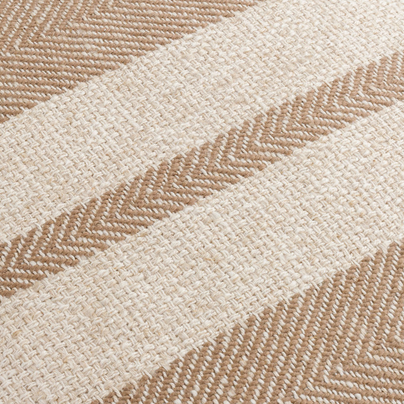 Mobley Accent Throw Pillow Cover, 20"H x 20"W, Light Beige/Brown Striped