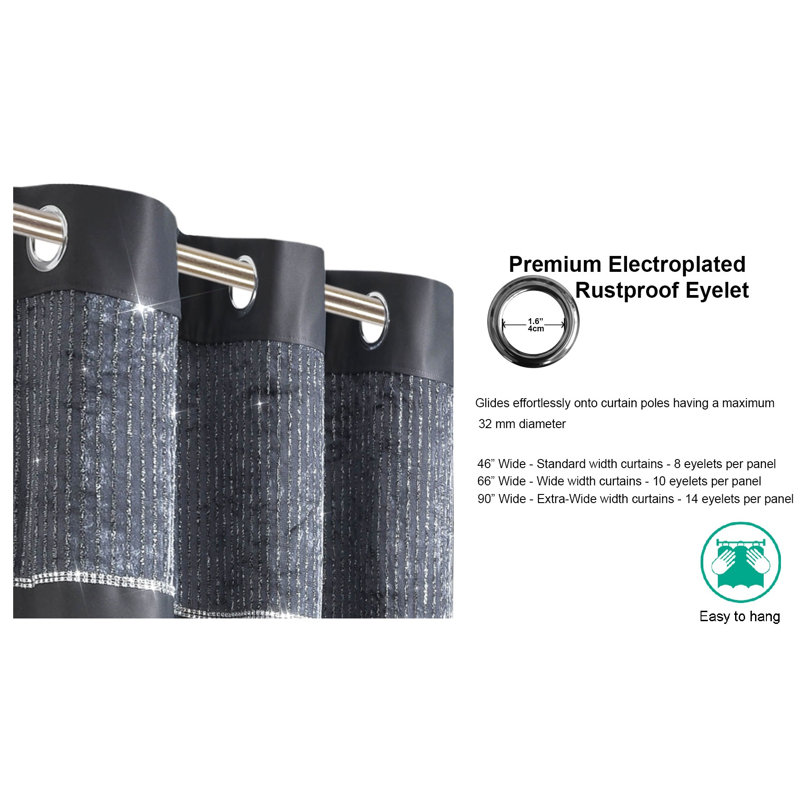 Crandall Blackout Curtain Pair, Width 165 x Drop 137 cm
