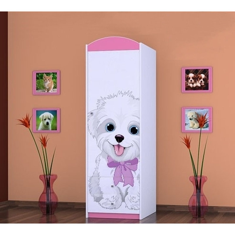 Orourke 1 Door Wardrobe, Pink