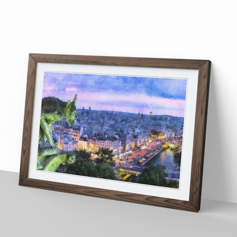 Paris Skyline Vol.2 - Framed Print, 27cm H x 36cm W x 2cm D, Walnut Framed