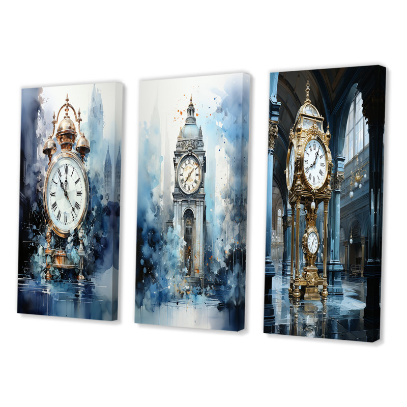 «New York Grand Central Collage», 3 pièces sur toile, Toile tendue, H 40 po x l 60 po