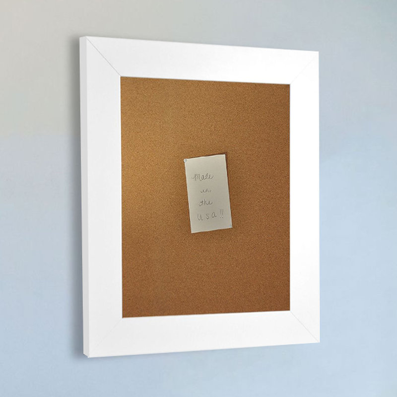 Linlin Cork Corkboard / Bulletin Board, 2' 6" H x 2' 6" W, White