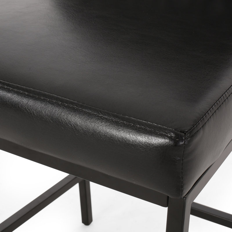 Ensemble de 2 chaises capitonnées à hauteur de comptoir Diamond, rembourrées pour la cuisine et la salle à manger, noir
