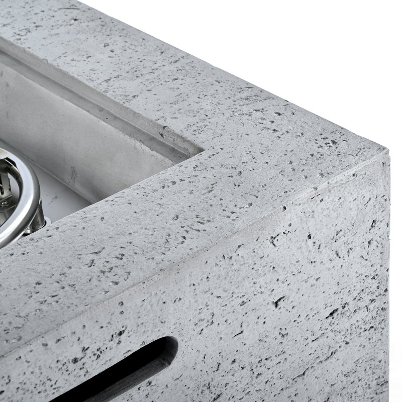 Foyer d'extérieur carré MGO avec flamme réglable, léger et durable pour les rassemblements de patio et de cour, Gris