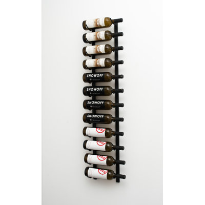 Indurial 12-Bottle Wall-Mounted Metal Wine Rack in Matte Black – 48" Tall