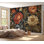 Adhésif mural floral pelez et collez - grandes fleurs de style kilim