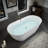 Oval 60" Glossy White Acrylic Freestanding Soaking Bathtub For Bathroom Spa, Featuring A Pre - Installed Drain & Overflow System, Adjustable Leveling Feet, And Non Porous High Gloss Finish Deep With