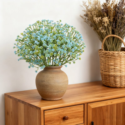 36 pièces de fleurs artificielles de gypsophile, bouquet de gypsophile bleu simulé, fête de Noël, bricolage, fête, jardin, bureau, décoration de bureau