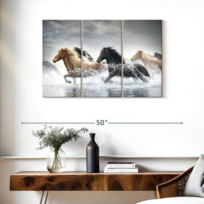 Horse Run III, 24" H x 38" W