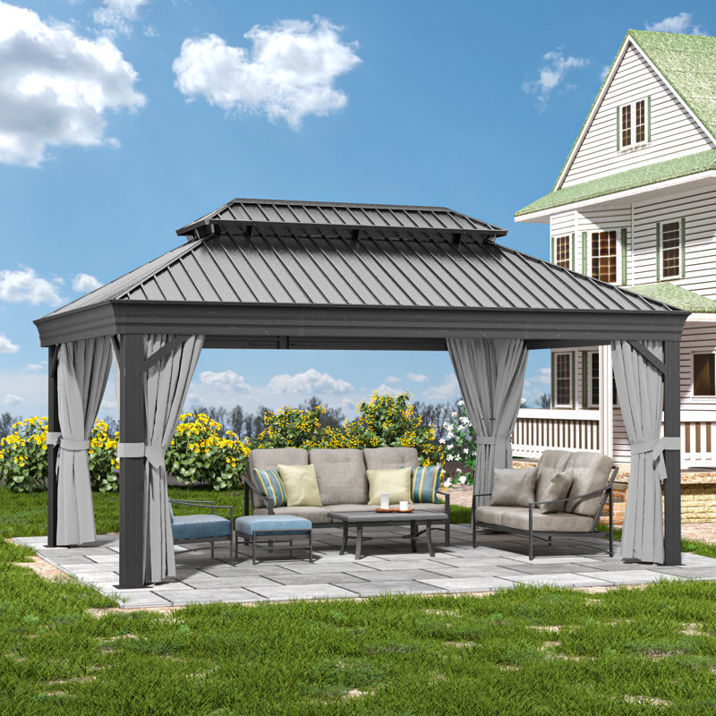 16 pi L 12 pi. D Pavillon de jardin en aluminium