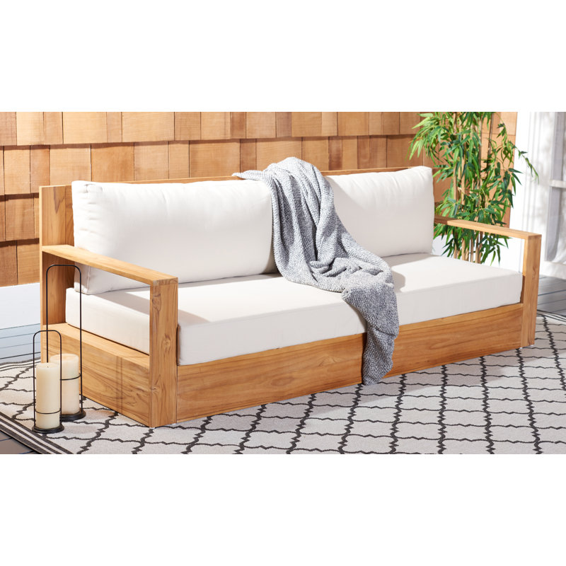 Canapé de patio en teck brésilien Azul, Beige