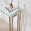 Table de console moderne avec plateau en verre
