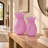 Fleurine Frosted Tulip-Shaped Textured Glass Table Vase Set of 2, Colored Glass, Purple-209859294