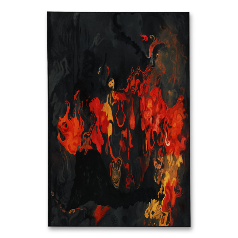 Tapis noir Mosso, 4 pi 11 po x 9 pi 10 po