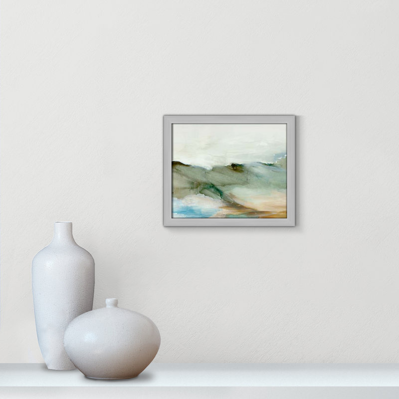 «Abstract Landscape» par Allison Pearce - reproduction d'un seul cadre, Argent, H 13 po x l 15 po x P 1,25 po