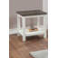 Table de bout brune de style campagnard avec base blanche en bois 1Pc