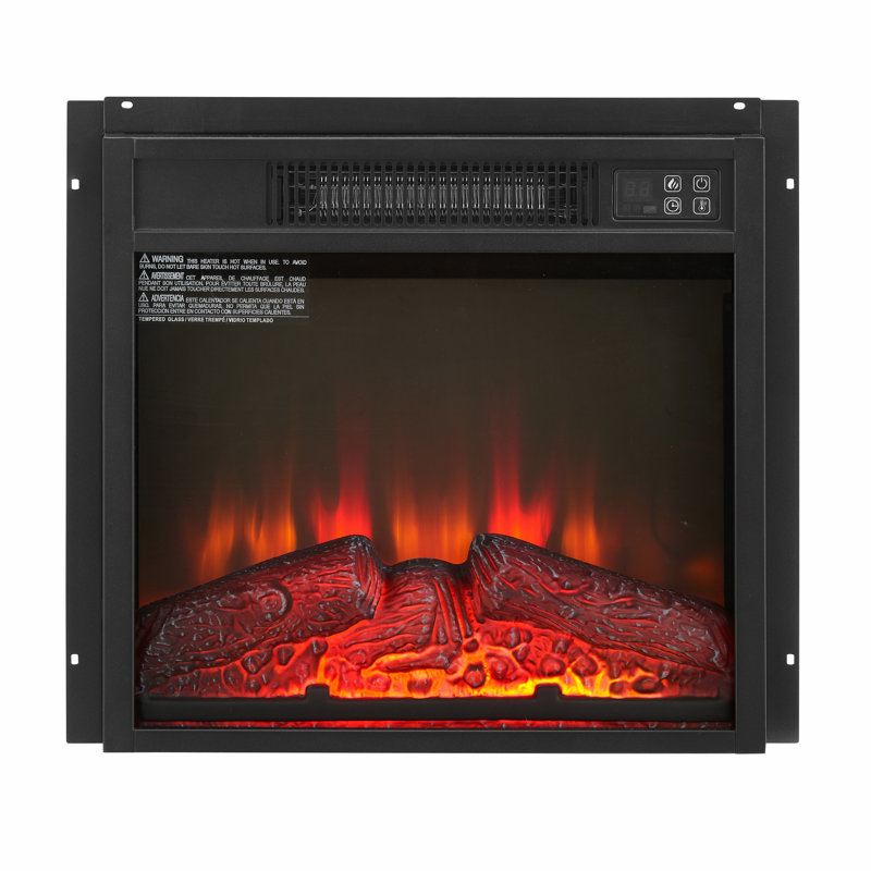 Insert de foyer électrique avec flamme réaliste, télécommande et conception mince pour un chauffage domestique confortable et élégant