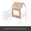 Lit mezzanine simple en métal avec toit, fenêtre et garde-corps-1955600096