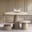 Table de salle à manger en aluminium avec base biseautée de 47,3 po de diamètre-266775477