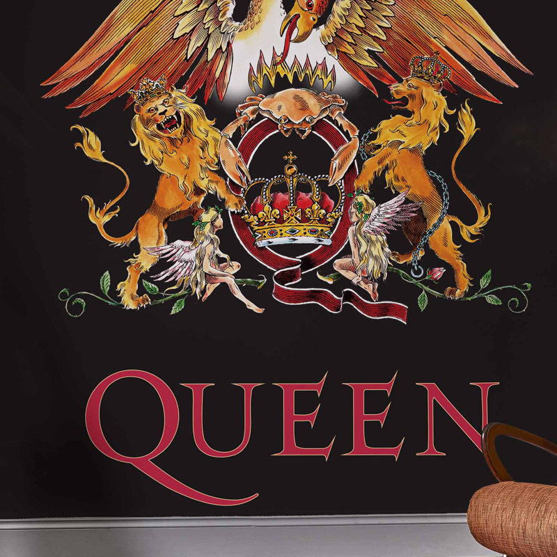 Queen Black Crest 2.5m X 50cm Matte Wall Mural