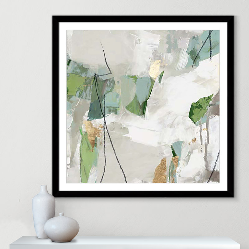 «Enchanted Emerald I» par Tom Reeves, Cadre cube noir, H 42,5 po x l 42,5 po x P 1,25 po