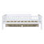 Lit de jour simple en bois avec deux tiroirs, blanc-25396418-25396417