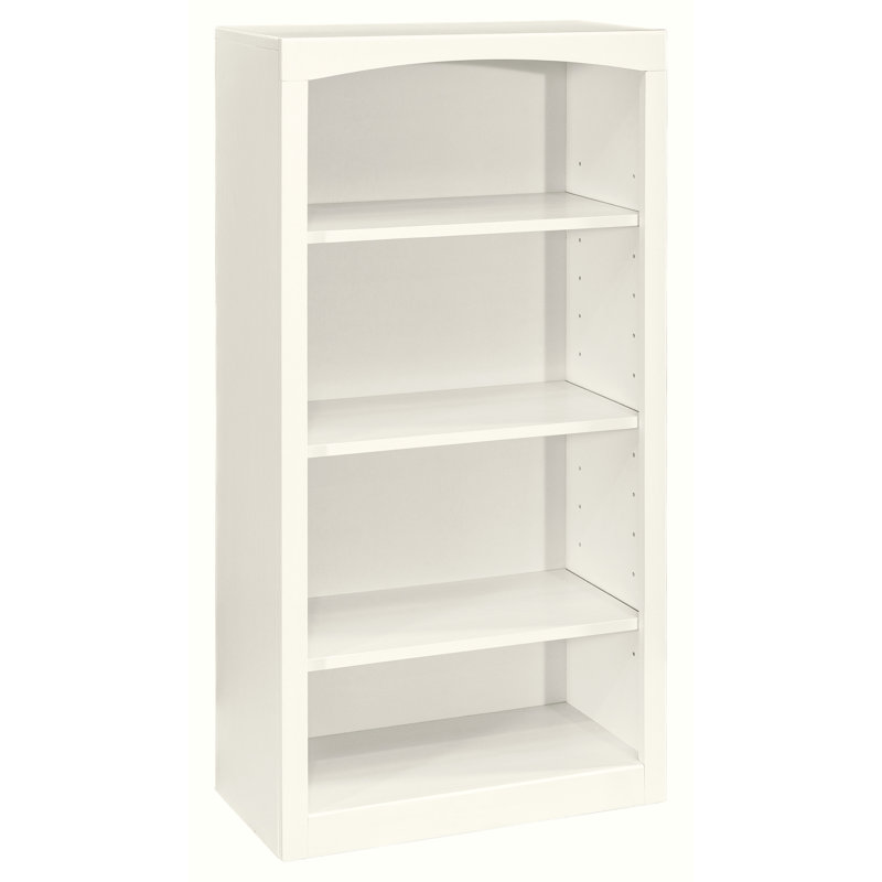 Ossy Solid Wood Classic Bookcase, (4 Shelves) 48"H x 24"W x 12"D, Linen White