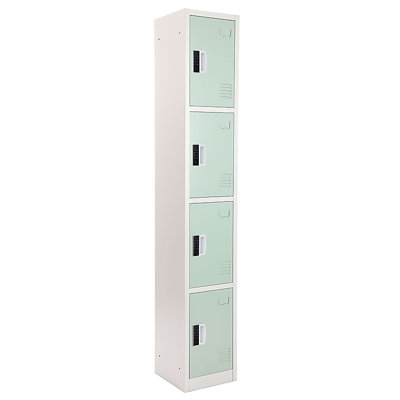 72" x 12" x 12" 4-Door Steel 4-Tier Locker with Digital Lock - Employee & Student Storage for Schools, Gym, Workplace - Includes Hooks, Ventilation & Card Holder - Easy Assembly