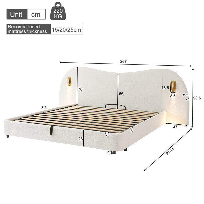 Upholstered Ottoman Storage Bed