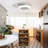 18 Inch Enclosed Ceiling Fan With Light And Remote, Flush Mount Bladeless Modern Low Profile Ceiling Fan For Bedroom Kitchen Dining Room