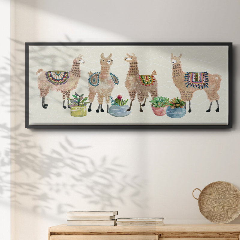 «Llama Party», toile encadrée, H 24 po x l 60 po