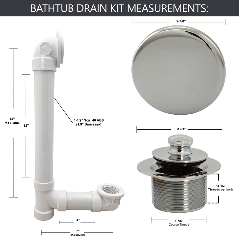 Drain de baignoire Illusionary, Nickel poli