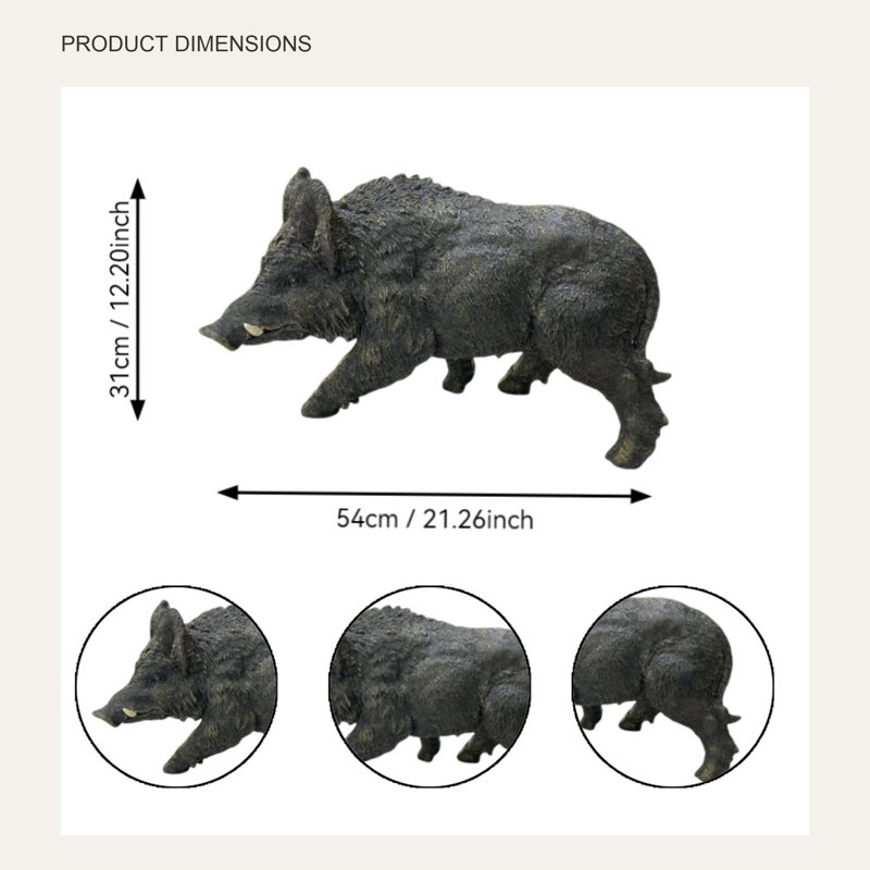 Wild Boar Garden Statue