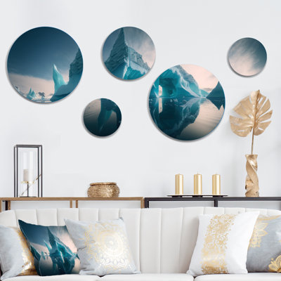 Ensemble de 5 décorations murales majestueuses flottantes nord-américaines Iceberg III