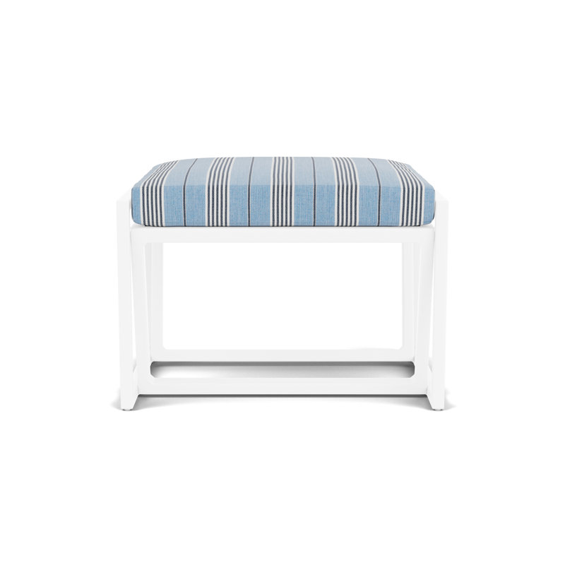 Summit Outdoor Ottoman, White, Hansen Sky