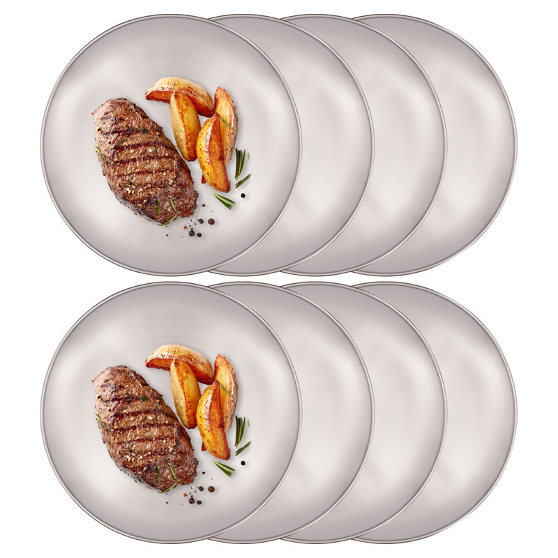Plateaux à pizza ronds en acier inoxydable