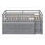 Lit mezzanine simple avec bureau d'écriture rétractable et 4 tiroirs, lit mezzanine en bois avec bureau portatif latéral et tablettes, gris-971826905-971826904