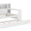 Lit de jour en bois avec tablettes de rangement, lit d'angle multifonctionnel avec lit gigogne simple et bureau