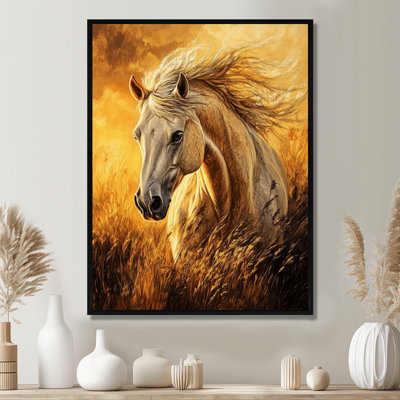Golden Stallion  I - Yellow Ranch Wall Decor