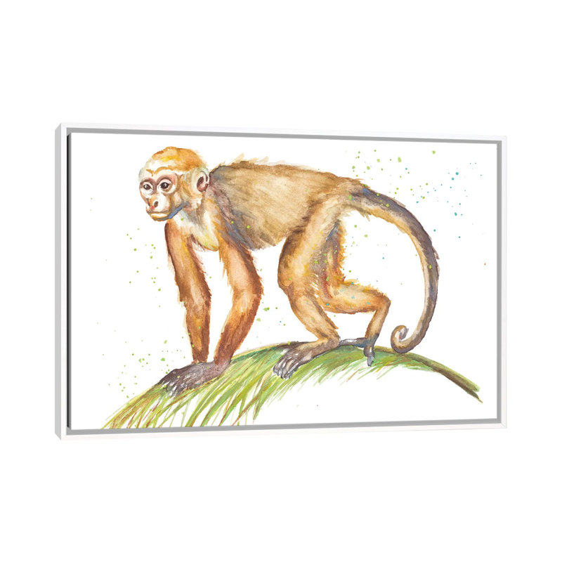 «Monkeys in the Jungle II» par Patricia Pinto - reproduction d'art, H 40 po x l 60 po x 1,5 po, Toile blanche encadrée