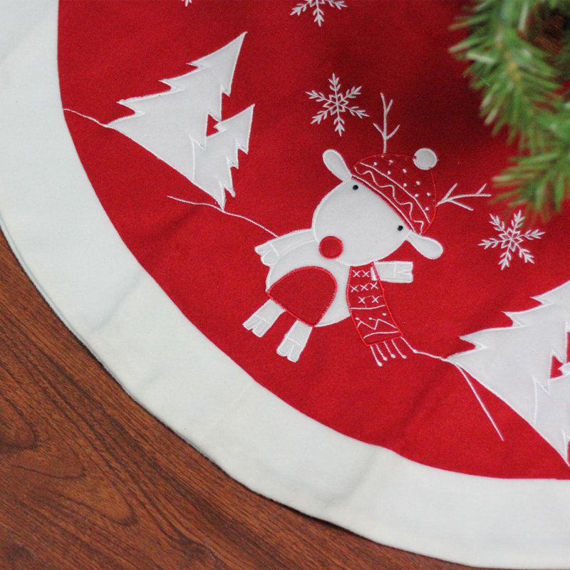 Jupe d'arbre de Noël brodée 48 po