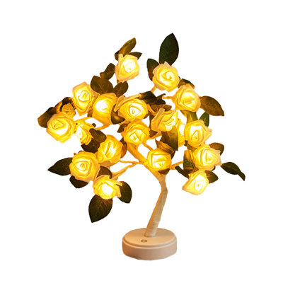 Night Light Desktop Flower Bonsai Lamp Modeling Table Lamp LED Night Lamp Rose Flower Lamp Ambient Lamp