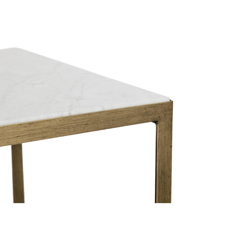 Table basse Blau, Laiton antique, H 20,5 po x l 23,5 po x P 47 po