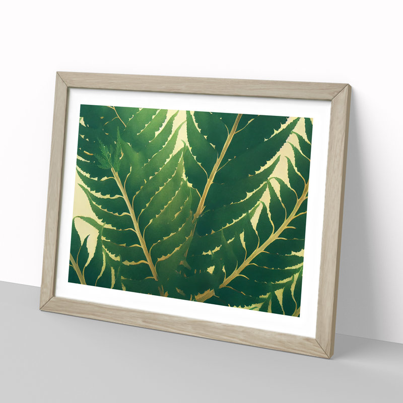 Evolving Fern Leaf - Framed Print, 25cm H x 34cm W x 2cm D, Oak