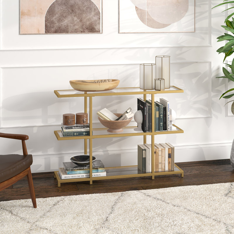 Greenwich Console Table, Brass, 29" H x 42" W x 10" D