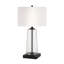 Lampe de table haute 27,5 "avec abat-jour en tissu Dax / bronze noirci / blanc Dax-2123712817