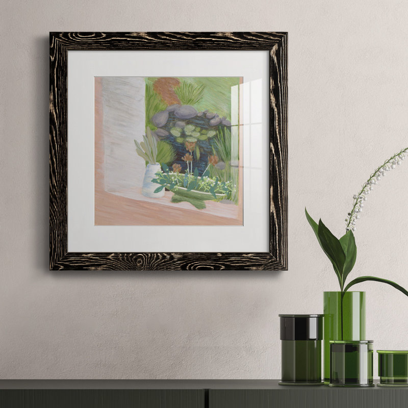 «Window Plants II», reproduction encadrée de qualité supérieure - prête à être accrochée, Cadre noir
